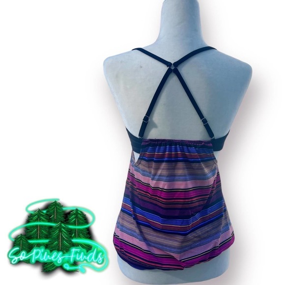 ATHLETA Stripe Tank Tankini Size 34 B 34 C - Picture 9 of 11